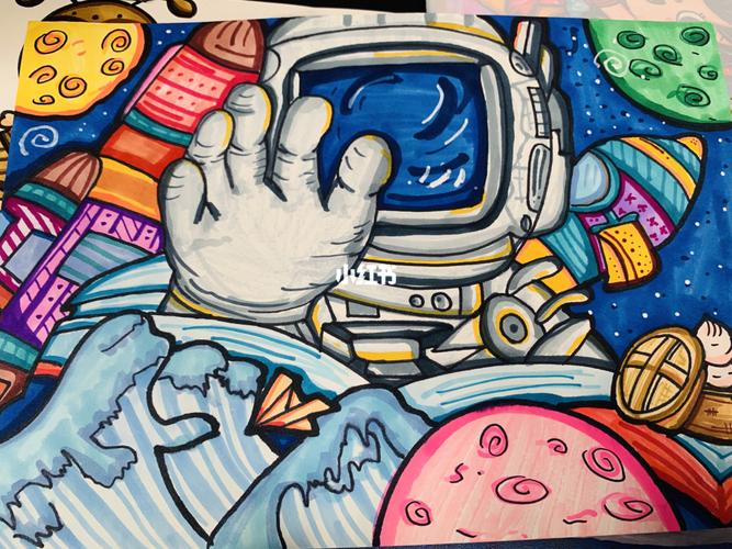 太空|未来|我的梦想|儿童画_儿童画_人文_绘画