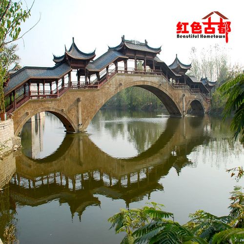 【佛山粘土仿古建筑寺庙青瓦 现代设计园林廊桥凉亭 .