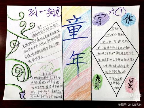 七色书香园作品(四)——《童年》读书小报