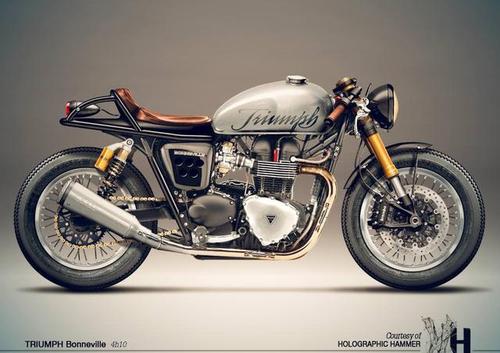 宝马复古摩托车高清手绘效果图