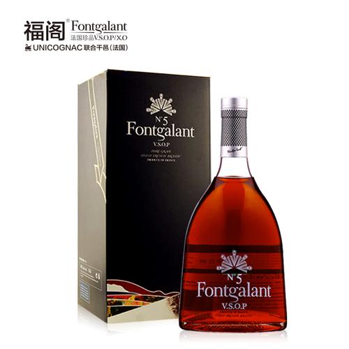 聚会酒吧 700ml 法国洋酒原装进口 干邑级正品白兰地 vsop 号 5 福阁