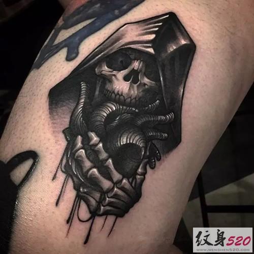 复古暗黑骷髅纹身