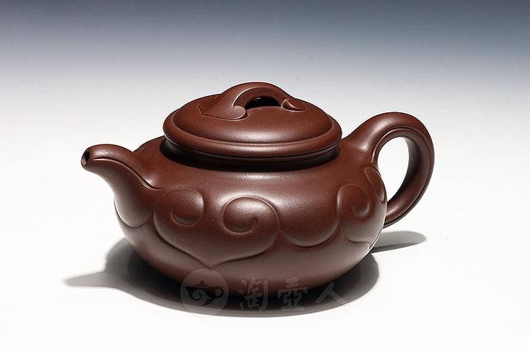 宜兴名家李碧芳紫砂壶作品《如意仿古壶》原矿全手工