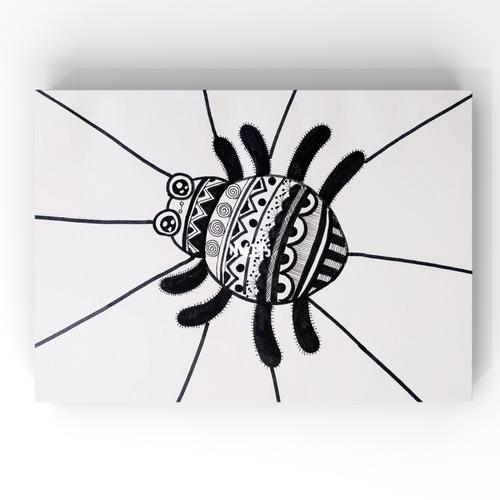 蜘蛛线描/创意儿童画_儿童画_线描_文化_绘画