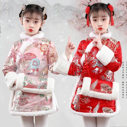 女童秋冬汉服中国风宝宝拜年服唐装女童装