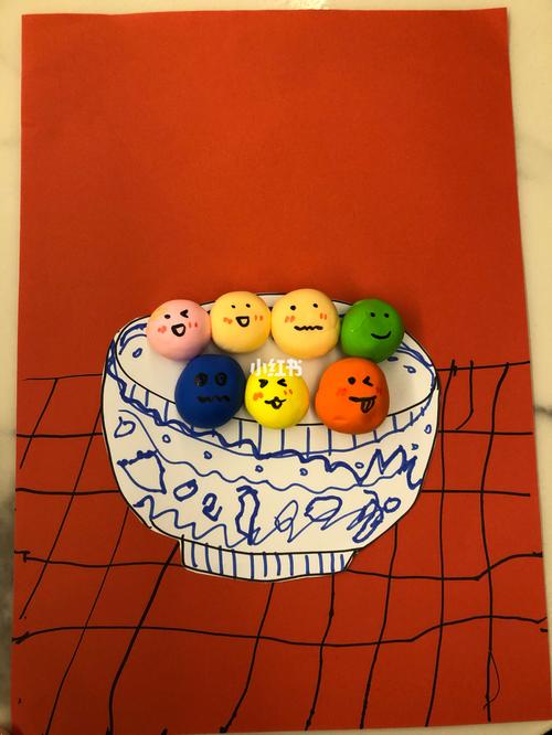 汤圆_美味_元宵节去哪玩_颜料_手工diy_幼儿园_格子_马克笔_幼儿园