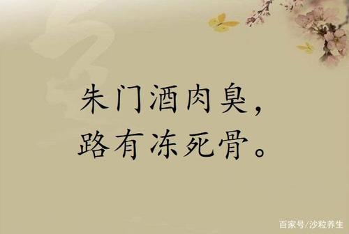朱门酒肉臭,路有冻死骨.