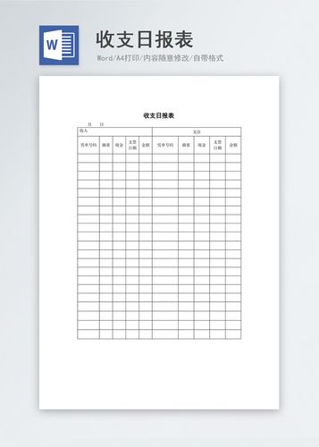 收支日报表word模板
