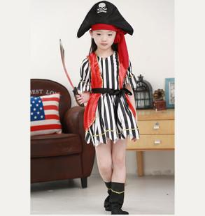 万圣节男cosplay儿童孩海盗装杰克船长杰克船长化妆舞会表演服装