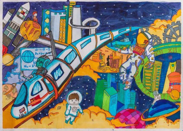 初中组作品《太空新时代》 恩平市那吉中学 梁晓敏