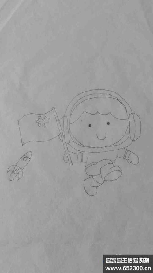 如何画飞到太空的小男孩的简笔画