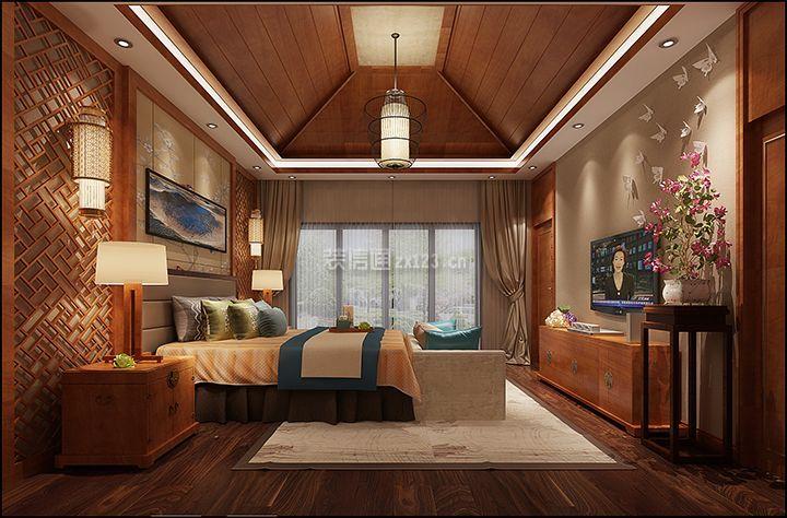 金华世家248平米别墅中式风格斜顶装修效果图