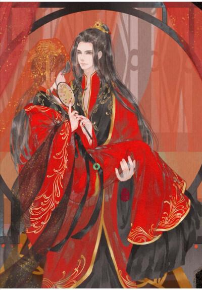 古风情侣图像一左一右