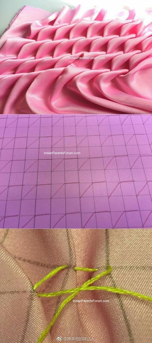 手工刺绣##缩褶绣教程#缩褶绣针法步骤图