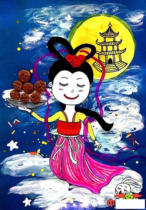 2018年中秋节儿童画图片大全幼儿中秋节简单图画