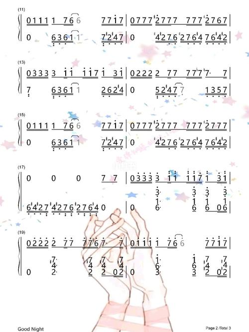 《good night》小鬼.完整版简谱77五线谱_歌曲_钢琴