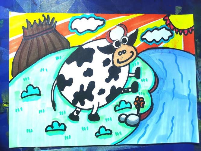 儿童画牛_绘画_文化_绘画