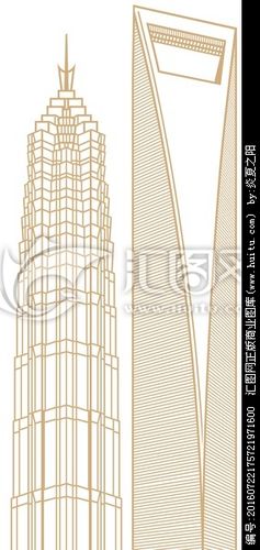 金茂大厦儿童画简笔画