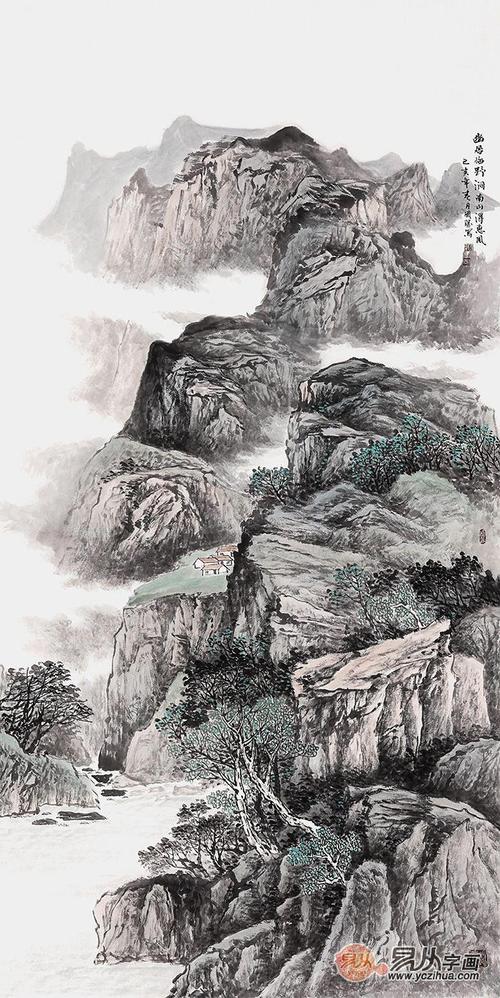整幅作品既有西方风景画的取景方式,又有中国山水画的意象特征,这种既