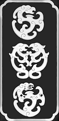 古代中国风龙纹龙图腾雕花图案