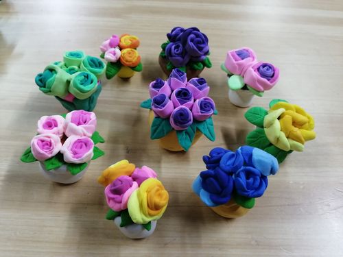 童趣彩泥之玫瑰花盆栽