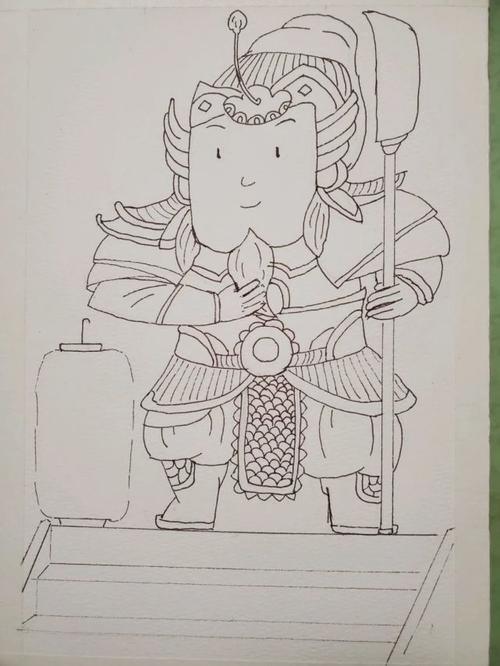 每天学一幅简笔画-新年画门神的画法