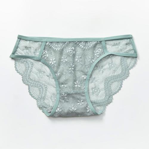4条装 蕾丝网纱透明性感内裤女无痕低腰棉裆镂空诱惑女裤头 夏季