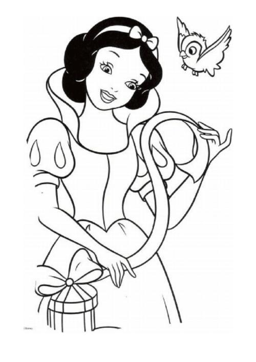 书画美术 (完整版)迪斯尼7公主涂色填色60张整理a4打印版