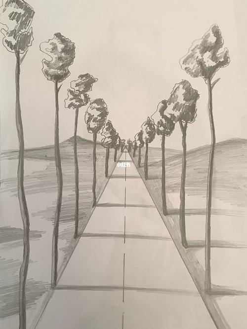 素描一点透视 近大远小 光影关系_透视_素描_一点透视