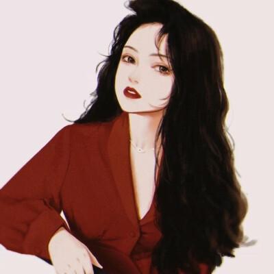 头像女生有大红色衣服