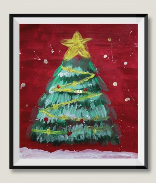 (丙烯颜料画)_颜料_圣诞树_文化_绘画