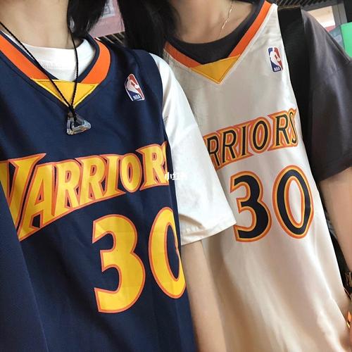 【勇士复古球衣城市版主客场curry库里30号大logo球衣