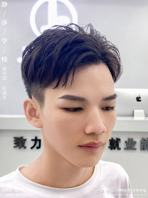 港风侧背头静莎职业学校美发培训学院作品