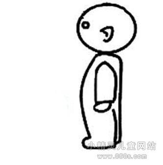 幼儿园人物简笔画教案《侧身站立的男孩》小精灵儿童网站