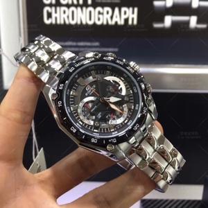 卡西欧运动机械造型手表男钢带夜光防水红牛限量版ef550d石英男表