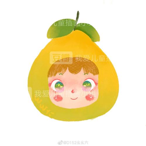 画了一组不同表情的水果妹妹