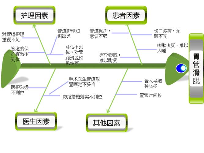 胃管滑脱鱼骨图模版ppt课件