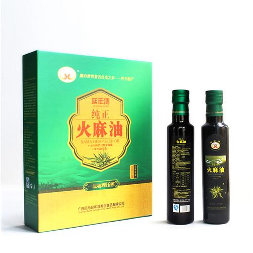 供应广西巴马100%纯正火麻油精品礼盒装