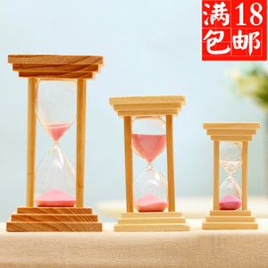 创意木质沙漏计时器5/10/15分钟方形沙漏学生时间礼品百货品货源