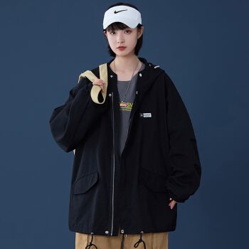 潮流宽松大码青少年上衣女生中性风学生韩版纯色秋装女装男装春秋外衣