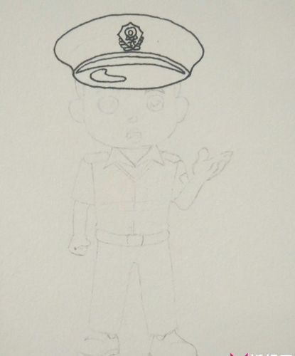 简单的警察叔叔怎么画,一步一步画警察简笔画