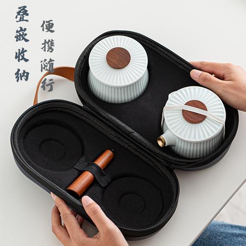 慢茶道日式快客杯防烫泡茶壶户外便携式茶具旅行套装礼品定制logo