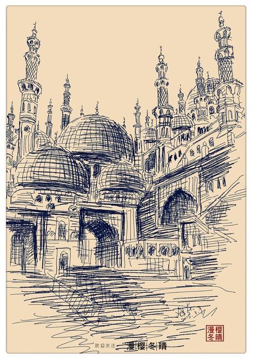 手绘清真寺