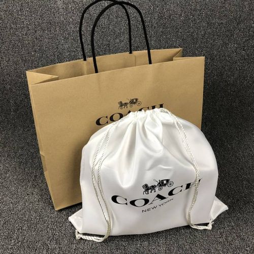 美国奥莱新款代购coach蔻驰纸袋礼品袋防尘购物袋礼品盒