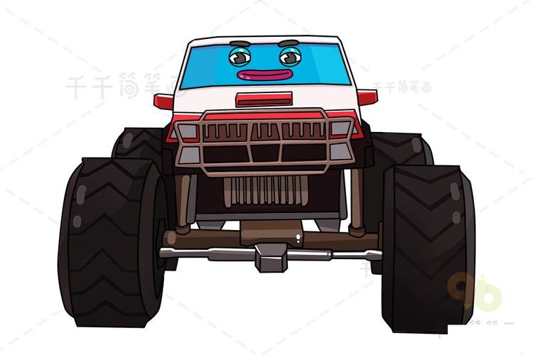 汽车小镇 怪兽卡车简笔画