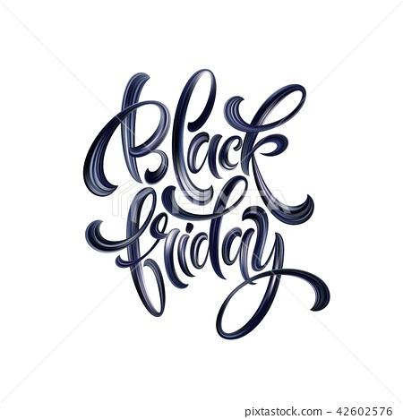 插图素材: black friday paint hand writting calligraphi lettering