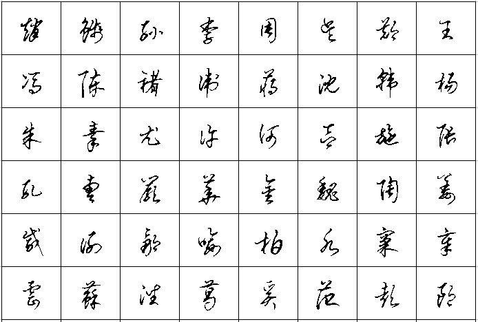 百家姓字帖(硬笔草书)
