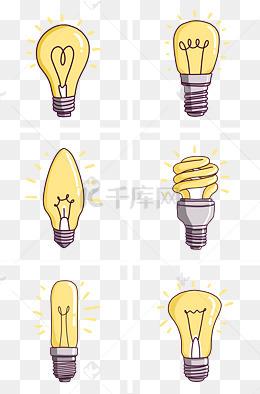 灯泡彩色创意简笔画