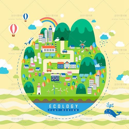 460号扁平环境保护绿色污染健康城市生活交通地图矢量