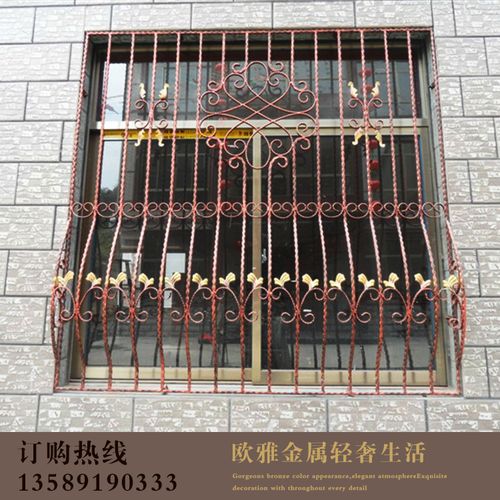 一楼住宅铁艺防盗窗护栏室外窗户防爬栏杆小区学校铁